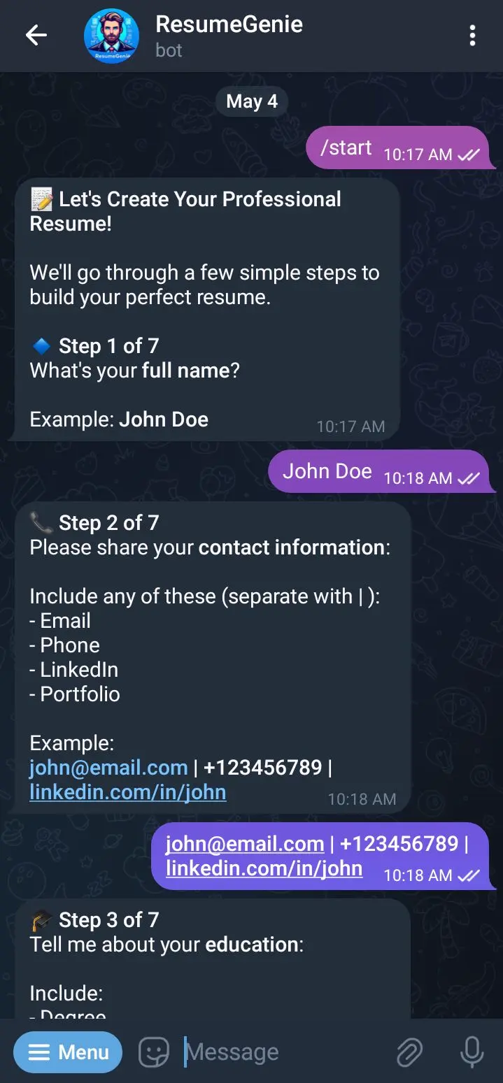 Resume Creation Steps